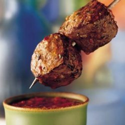 Beef Sirloin Kabobs with Roasted Red Pepper Dipping Sauce recipe