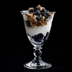 Greek Yogurt, Chocolate, Walnut, and Wild Blueberry Parfaits recipe