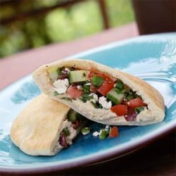 Hummus Pitas With Feta-Olive Salsa recipe