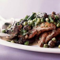Chicken Scallopine with Morels and Spring Vegetables recipe