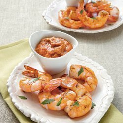 Grilled Shrimp with Romesco Sauce recipe