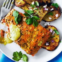 Indian-Spiced Sockeye and Grilled Potato Salad recipe