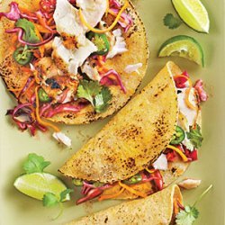 Grilled Fish Tacos with Jalapeño-Cabbage Slaw recipe