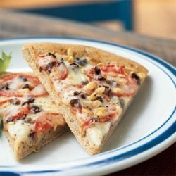 Fontina, Olive, and Tomato Pizza with Basil Whole Wheat Crust recipe