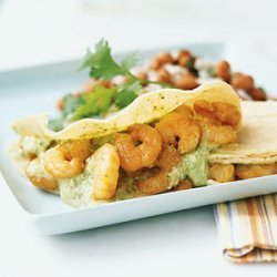 Spicy Shrimp Tacos with Tomatillo Salsa recipe