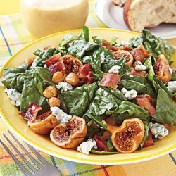 Spinach Salad with Figs and Warm Bacon Vinaigrette recipe