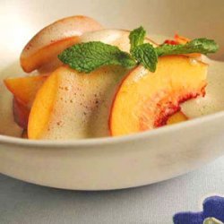 Fresh Peaches with Sabayon recipe