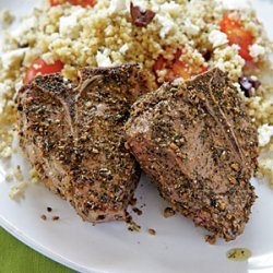 Lamb Chops with Olive Couscous recipe