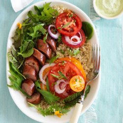 Tomatoes With Sausage and Green Goddess Dressing recipe