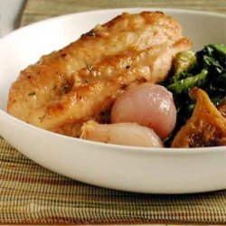 Chicken Braised with Figs on Wilted Escarole recipe