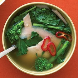 Broccoli Rabe and Ham in Ginger Broth recipe