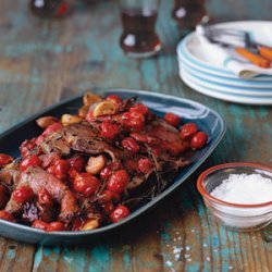 Roast Beef with Slow-Cooked Tomatoes and Garlic recipe