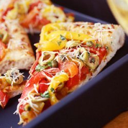 Roasted Bell Pepper-and-Olive Pizza recipe