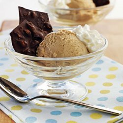 Coffee Ice-Cream Sundae with Dark Chocolate-Sea Salt Almond Bark recipe