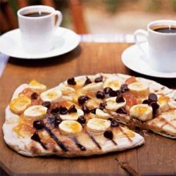 Chocolate Pizza with Apricot Preserves and Bananas recipe