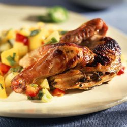 Pair-o-Normal Game Hens with  Break on Through to the Other Side  of Mango Salsa recipe