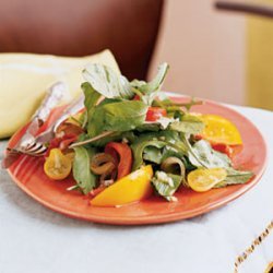 Grilled Vegetable, Arugula, and Yellow Tomato Salad recipe