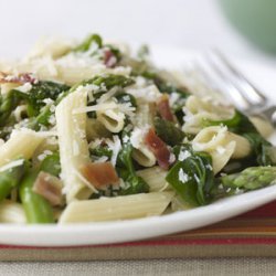 Penne with Asparagus, Spinach, and Bacon recipe