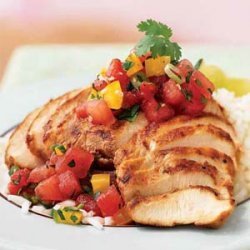 Sesame-Chile Chicken with Gingered Watermelon Salsa recipe