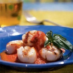 Scallops with Roasted Pepper Butter Sauce recipe