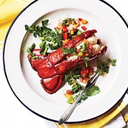 Grilled Lobster Tail with Confetti Relish recipe
