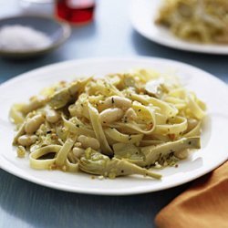 Fettuccine with Artichokes and Beans recipe