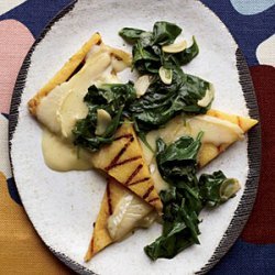 Grilled Polenta with Spinach and Robiola Cheese recipe