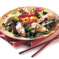 Potsticker and Roasted Pepper Salad recipe