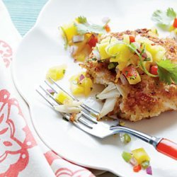 Crispy Crab Cakes with Mango-Pineapple Salsa recipe