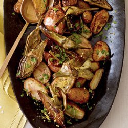 Roasted Fingerling Potatoes and Baby Artichokes recipe