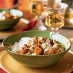 Sweet Potato and Cashew Korma over Coconut Rice recipe