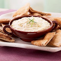 Artichoke, Leek, and Goat Cheese Dip with Garlic Pita Chips recipe