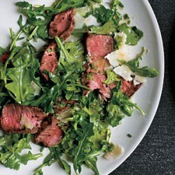 Grilled Steak with Baby Arugula and Parmesan Salad recipe