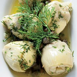 Marinated Baby Artichokes with Dill and Fresh Ginger recipe