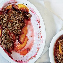 Peaches and Plums with Sesame Crumble recipe