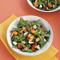 Grilled Stone Fruit Salad with Goat Cheese and Almonds recipe