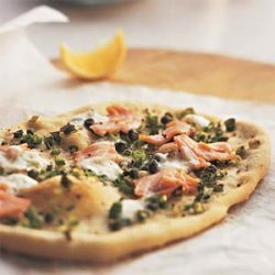 Smoked-Salmon Pizza with Mascarpone and Capers recipe