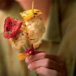 Roasted Cauliflower Skewers with Sweet Peppers and Cumin recipe
