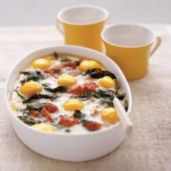 Baked Eggs with Spinach and Tomatoes recipe
