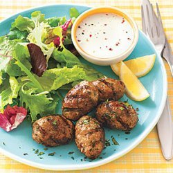 Grilled Spiced Pork Patties with Greens recipe