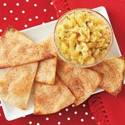 Cinnamon-Sugar Tortilla Crisps with Pineapple Salsa recipe