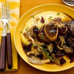 Beef Shank with Mushrooms and Cranberry Sauce recipe