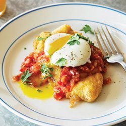 Chiles Rellenos and Eggs with Tomato Jalapeño Salsa recipe