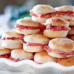 Ham-Stuffed Biscuits With Mustard Butter recipe