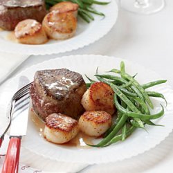 Steak and Scallops with Champagne-Butter Sauce recipe