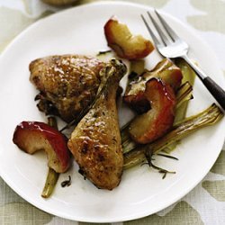 Roasted Chicken, Apples, and Leeks recipe