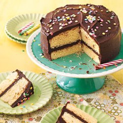 Yellow Cake with Fudge Frosting recipe