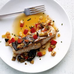 Sea Bass with Marinated Vegetables recipe