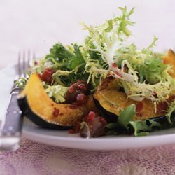 Roasted Squash, Chestnut, and Chicory Salad with Cranberry Vinaigrette recipe