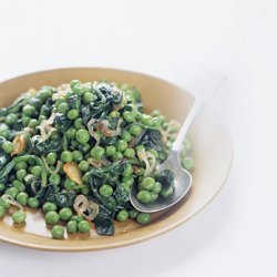 Peas with Spinach and Shallots recipe